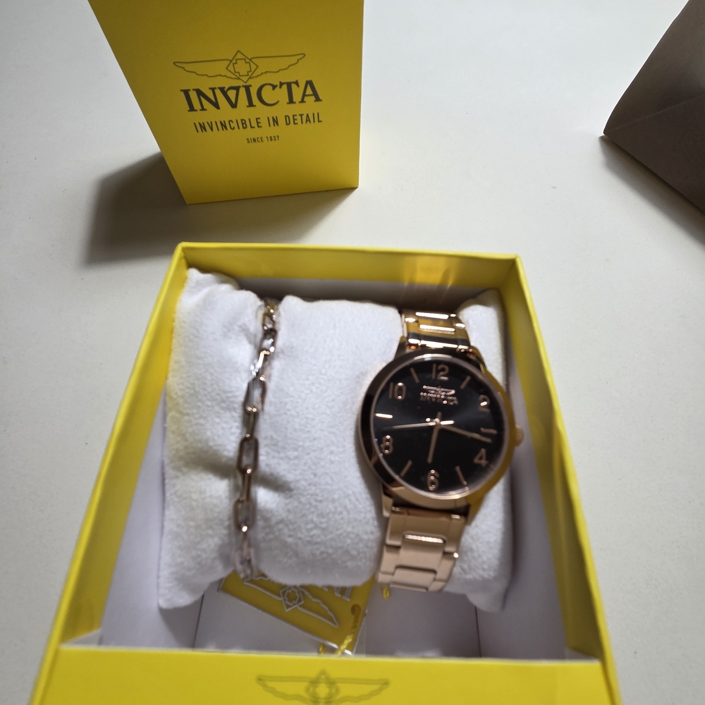 Invicta Rose Gold and Black Women's Watch And Bracelet